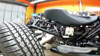 2026 Streetglide 3 Limited without the body on. New rear suspension exposed. Uke's Harley Davidson.
