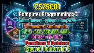 CS3251 Programming in C | Unit III Functions & Pointers | Types of Pointers in C #pointers