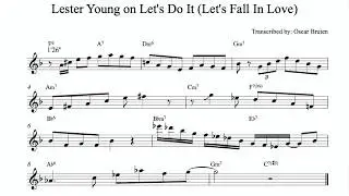 Lester Young &ndash; Let's Do It (Let's Fall In Love) (Bb) Transcription