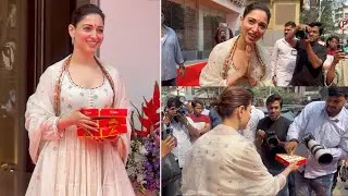 Tamannaah Bhatia Spotted In Juhu For The Pooja Ceremony Of Her New Venture