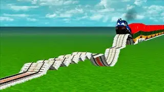 SEVERELY DAMAGED FLOATING & WAVED RAILS 🚂TRAINS CRASHES ON BUMPY DAMAGED RAILROAD TRACK