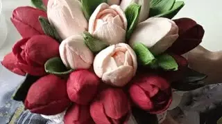 Тюльпаны из зефира,рецепт,делаем молды, описание в комментариях 