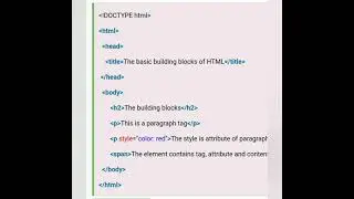 building blocks in HTML