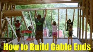 Garage Build #34 How to Build Gable Ends-with Window Rough Framing