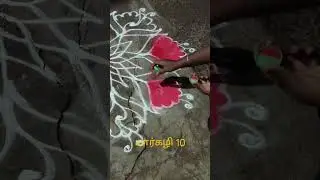 மார்கழி 10 easy rangoli@Allinonebeautifulworks#rangoli #margazhirangolikolam#freehandrangolis 