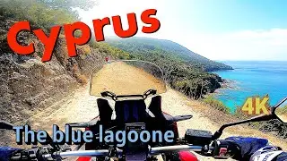 Cyprus blue lagoon on Africa twin 1000 off road 4K