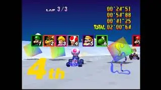 mario kart 64 gameplay 2 cheats in pc (character toad)