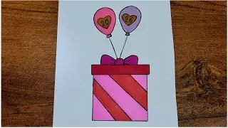   Happy new year gift 🎁 drawing l drawing 2026   easy 2026 drawing | happy new year drawing 