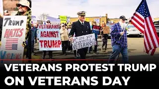 Anti-Trump Protest in DC LIVE: Veterans Rally Outside Union Station on Veterans Day 2025 | US News