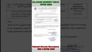 SEM-4 Form Fillup Notice 2023 #Kalahandi_University_Bhawanipatna