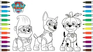 Paw Patrol Halloween Coloring Book Pages | Marshall, Rubble, & Chase Coloring Pages