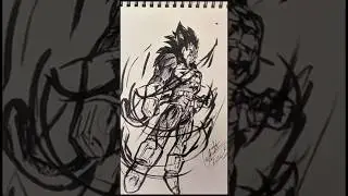 Speed drawing Stickman to vegeta 😁 #shorts #anime #drawing