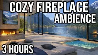 Cozy Fireplace Ambience - Norwegian Fjord | Study Music For Concentration | 3 Hours ☀️
