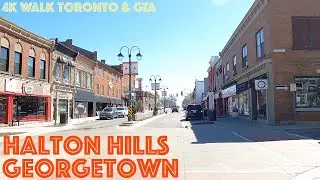 Georgetown (Go Transit Station) - Halton Hills: 4K Slow Walk Greater Toronto Area, Canada