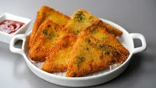 With Bread & Egg Make This Easy & Quick Snacks Recipe | Bread Triangle Snacks Recipe | Bread Snacks