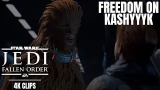 Cal Frees The Wookiee Slaves, Security Droid Boss Fight | Star Wars Jedi Fallen Order 4K Clips