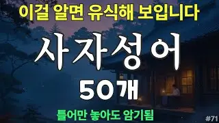 사자성어 모음 50개 | 틀어놓으면 외워지는 | 이걸 알면 유식해 보이는 | 필수 사자성어 |자면서 듣는 한자성어 #71