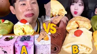 Bottle Cake 🅰️ VS Towel Cake 🅱️ | ASMR Dessert Mukbang 🍰