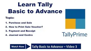Tally Entries - Sale-Purchase-Journal-Contra | Enable Imp Features | How to print voucher | Video 3