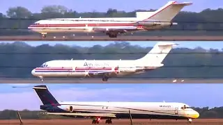 Blast from the Past - Boeing 727 / McDonnell Douglas DC-9 & MD-82 Landing | Willow Run Airport 