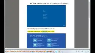 Fix Windows stuck on CTRL+ALT+DELETE screen