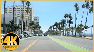 Driving Tour of Ocean Ave, Santa Monica (Adelaide Dr to Wilshire Blvd) [4K]