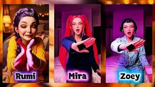 Coloring Mix Makeup Trend 🎨💄| Rumi, Mira, Zoey vs Jinu, Romance, Abby | K Pop Demon Hunters