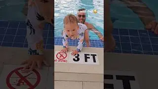 Do your kids also have more fun with  dad? #funny #baby #mom vs #dad #pool
