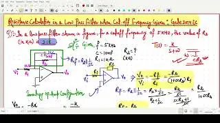 Resistance Calculation in a Low Pass Filter when Cut-off Frequency Given : Gate 2014 EC