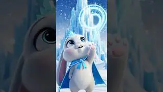 cute bunny and puppy🐰🐶❄️| Magical winter fairytale illusion #animation #aishorts #trending