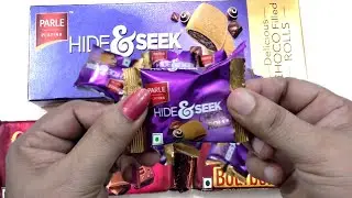 Chocolate biscuits video, Dark Fantasy Bourbon biscuit, Hide and seek choco rolls opening video