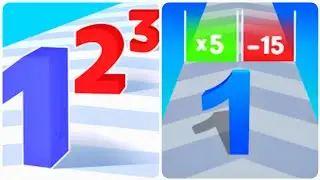 Merge Number Run Master vs Number Master - ASMR Gameplay (NOOB vs PRO vs HACKER)
