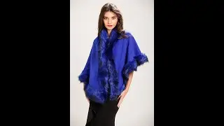 Central Chic Royal Blue Fur Shawls Bridal Covers Winter Weddings Parties Bridesmaids Capes Coverups
