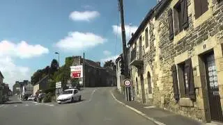 Driving On Rue de la Gare, Rue Traversi&egrave;re & Rue du Cleumeur, Callac, Brittany, France 22nd May 2013