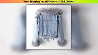 2025 Autumn Winter New Detachable Faux Fox fur Rabbit fur inner lining Denim Jacket Women's Short