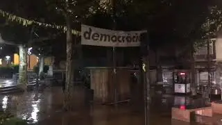 9-11-18 Tarrega, Tabernicolas muertos de hambre vuelven a ganarse la mierda sueldo (50&euro; x pancarta)