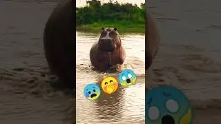 UNEXPECTED TURN Hippo Turns on Lions#LionVsHippo😱🤭#Shorts #HippoAttack #SavageNature #WildlifeShorts