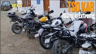 Tso Kar | Zanskar 2025 | Day 13 | Riding in Extreme Cold , Snowfall is here..