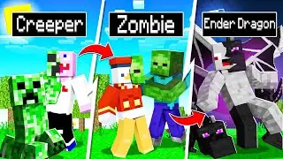 WIR VERWANDELN UNS IN ALLE MOB FAMILIEN in MINECRAFT