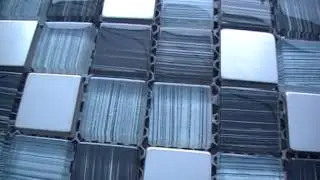 HG-SH100 GLASS MIX METAL MOSAIC TILE