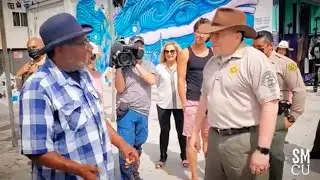 Los Angeles Sheriff Alex Villanueva Surveys Venice Homeless Encampment