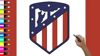How to Draw Atletico Madrid Logo | Drawing Atletico Madrid Football Club Emblem