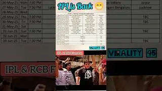 IPL is Back | Rescheduled Matches for IPL Out With New Date And New Timing #iplschedule #ipl2025