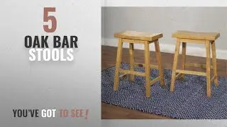 Top 10 Oak Bar Stools [2018]: Target Marketing Systems Set of 2 24-Inch Belfast Wooden Saddle