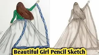 Beautiful Girl Backside Pencil Drawing | Easy Sketch for Beginners | LIVE Drawing@HubofkidsPs