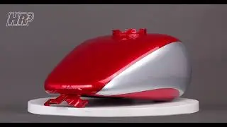 HR3 Wicked Red / Barracuda Silver Fuel Gas Tank For 2008-2023 Harley Touring Models