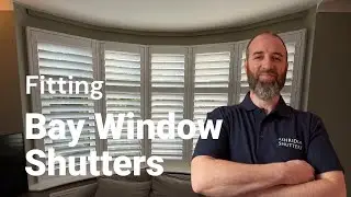 Shutters on a bay window 