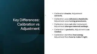 calibration vs adjustment