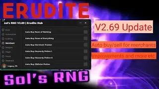Auto buy and sell with merchants, Erudite server termination reason, etc. Sol's RNG Script | Erudite