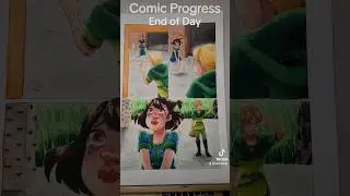 #ComicPage Progress Start of Dav vs End of Day #watercolor #art #shorts